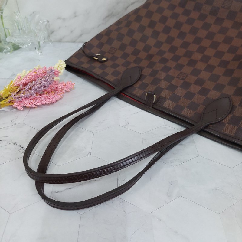LV Neverfull MM🎀實品拍照🎀中款 棋盤格 托特包 N51105~~二手-54