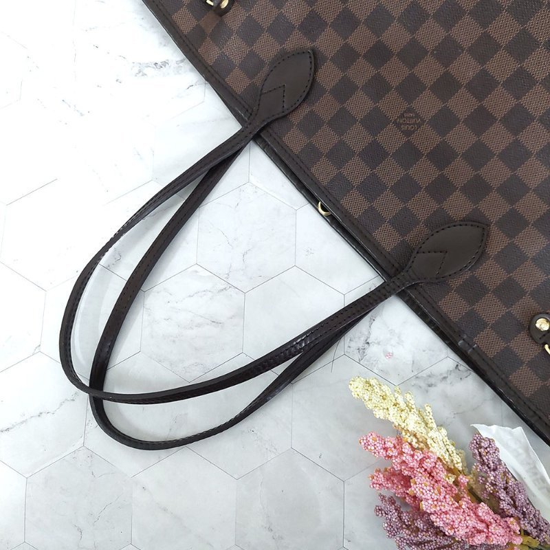 LV Neverfull MM🎀實品拍照🎀中款 棋盤格 托特包 N51105~~二手-80