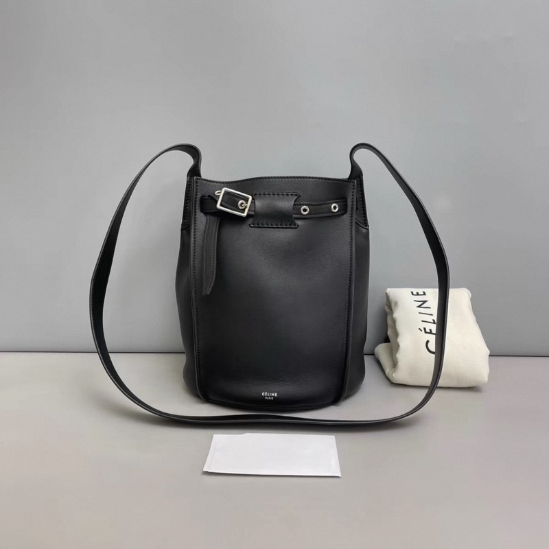 Celine賽琳 Big bag bucket黑色全皮水桶包-0