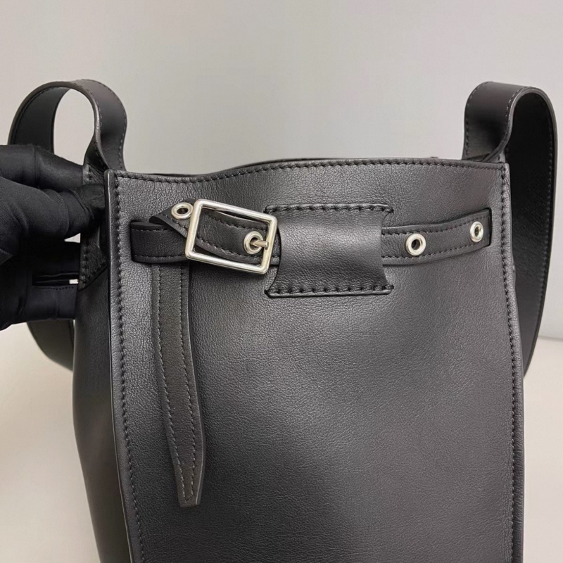 Celine賽琳 Big bag bucket黑色全皮水桶包-4