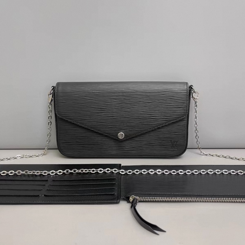 LV路易威登 黑色水波紋三合一-0