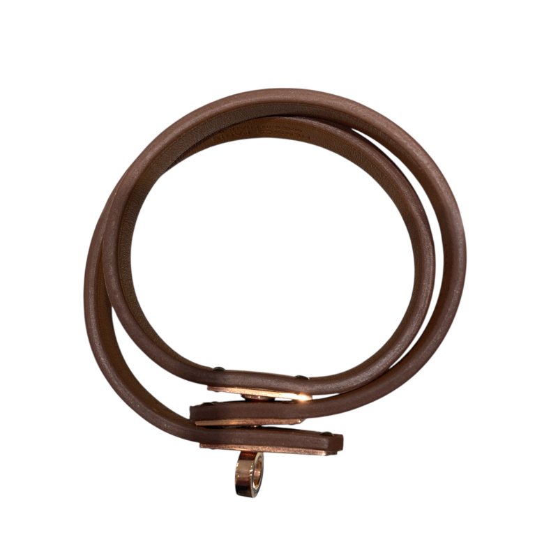 HERMES 愛馬仕 MINI KELLY DOUBLE TOUR 雙圈手環 白色/玫瑰金-3