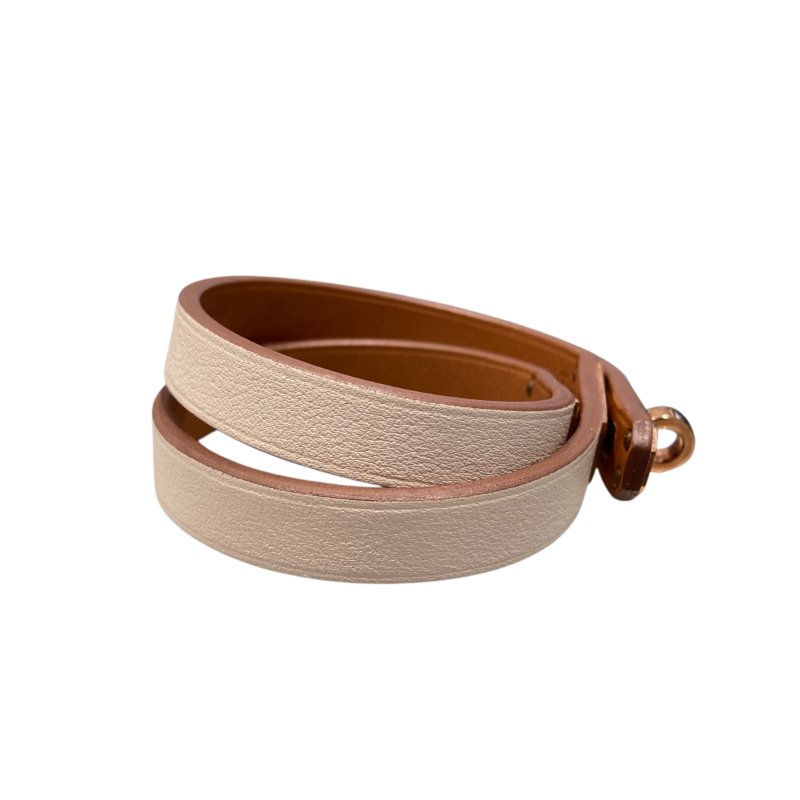 HERMES 愛馬仕 MINI KELLY DOUBLE TOUR 雙圈手環 白色/玫瑰金-4