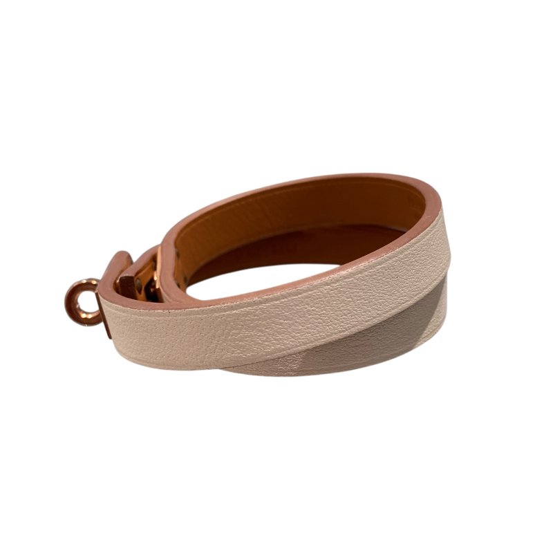 HERMES 愛馬仕 MINI KELLY DOUBLE TOUR 雙圈手環 白色/玫瑰金-5