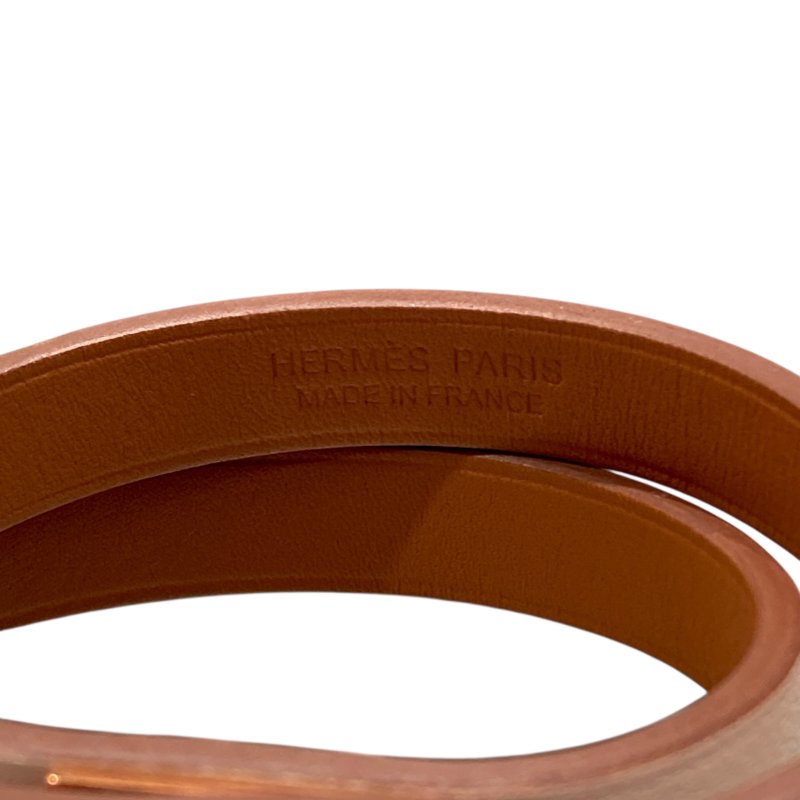 HERMES 愛馬仕 MINI KELLY DOUBLE TOUR 雙圈手環 白色/玫瑰金-6