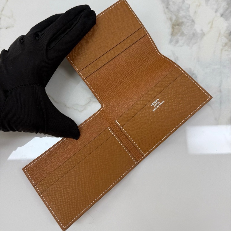 閒置成色 愛馬仕 Hermès 稀有三折短夾｜經典金棕色｜簡約耐看款-0