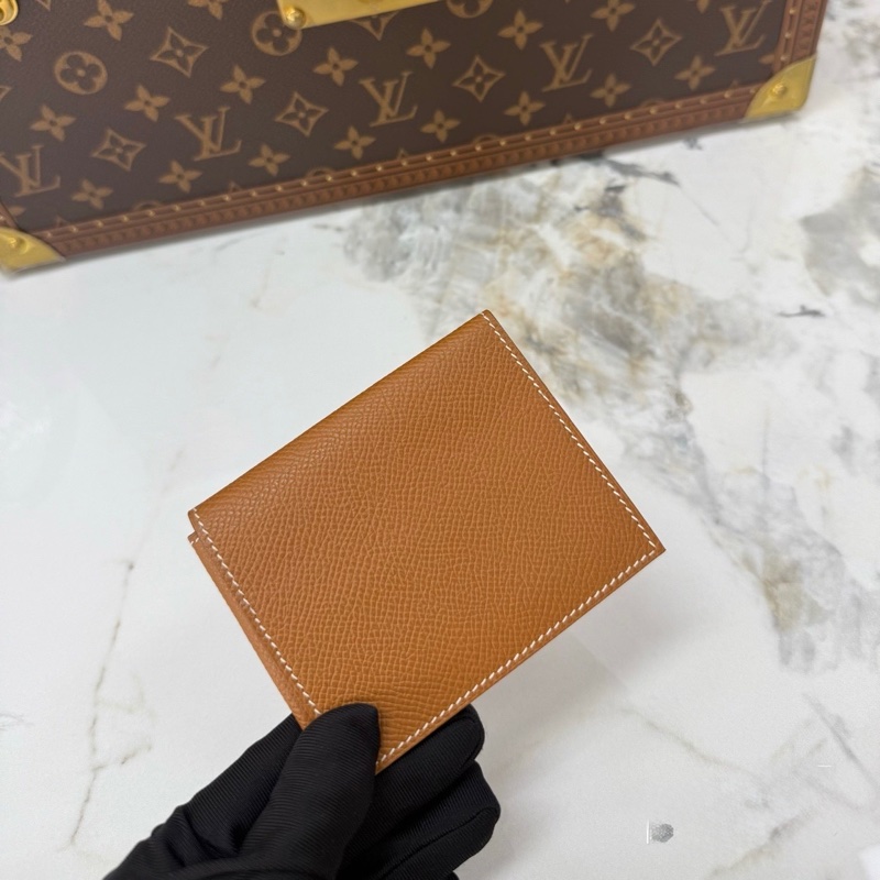 閒置成色 愛馬仕 Hermès 稀有三折短夾｜經典金棕色｜簡約耐看款-1