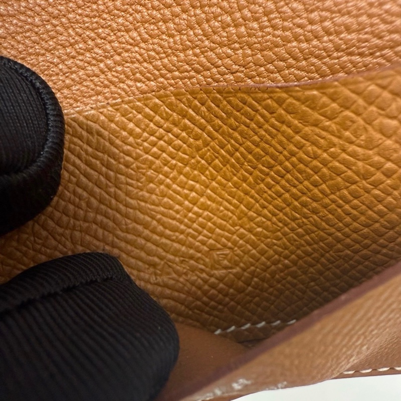 閒置成色 愛馬仕 Hermès 稀有三折短夾｜經典金棕色｜簡約耐看款-3