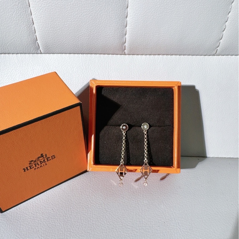 Hermes愛馬仕 Ex-Libris H馬鞍釘流蘇耳環，經典 H Logo-3