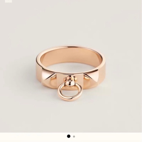 Hermes愛馬仕 玫瑰金 CDC 戒指