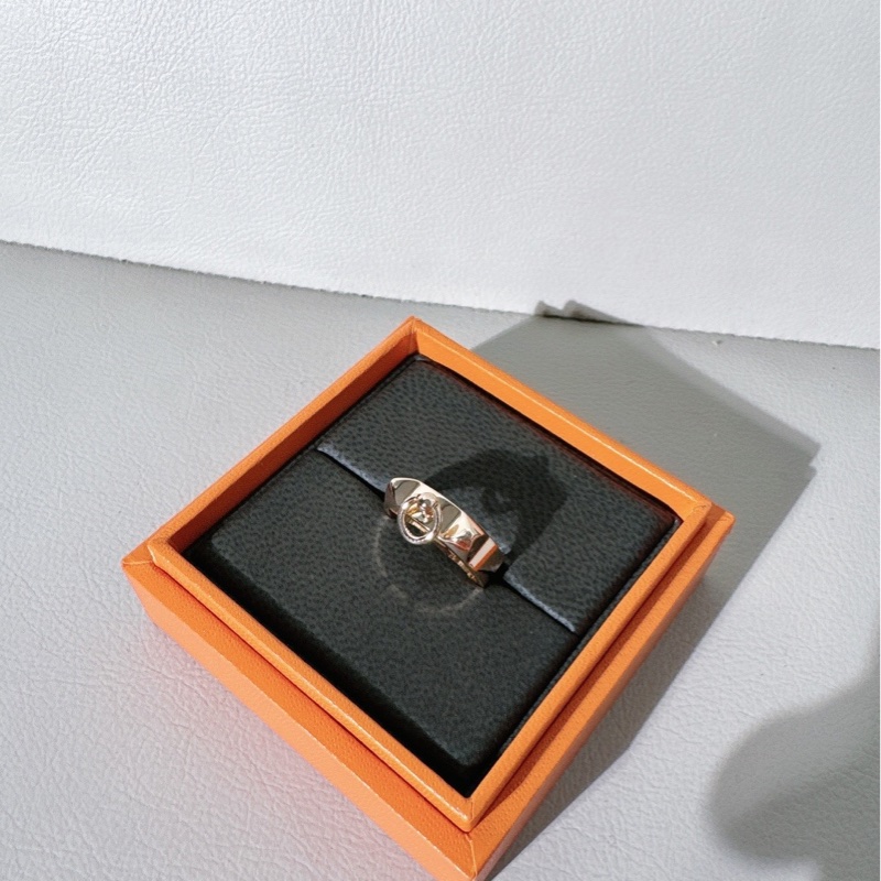 Hermes愛馬仕 玫瑰金 CDC 戒指-4