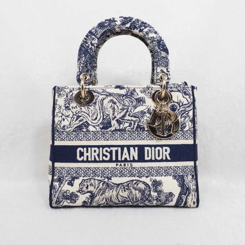 Dior Lady D-Lite Medium 迪奧戴妃包中號五格動物園刺繡款手提單肩包-1
