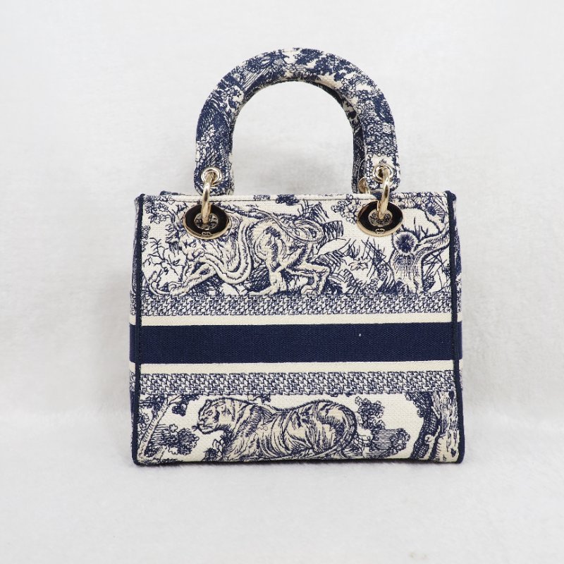 Dior Lady D-Lite Medium 迪奧戴妃包中號五格動物園刺繡款手提單肩包-2