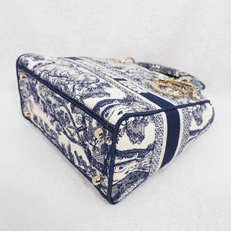 Dior Lady D-Lite Medium 迪奧戴妃包中號五格動物園刺繡款手提單肩包-12