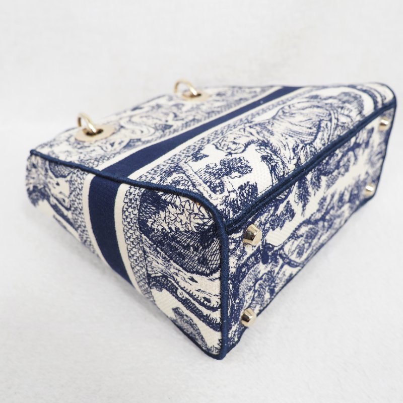 Dior Lady D-Lite Medium 迪奧戴妃包中號五格動物園刺繡款手提單肩包-14