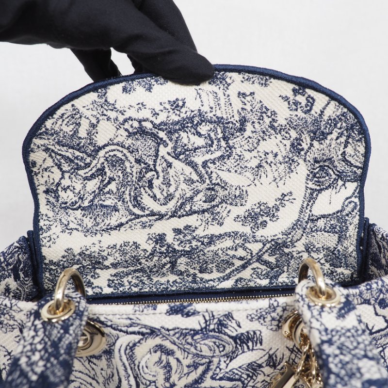 Dior Lady D-Lite Medium 迪奧戴妃包中號五格動物園刺繡款手提單肩包-17