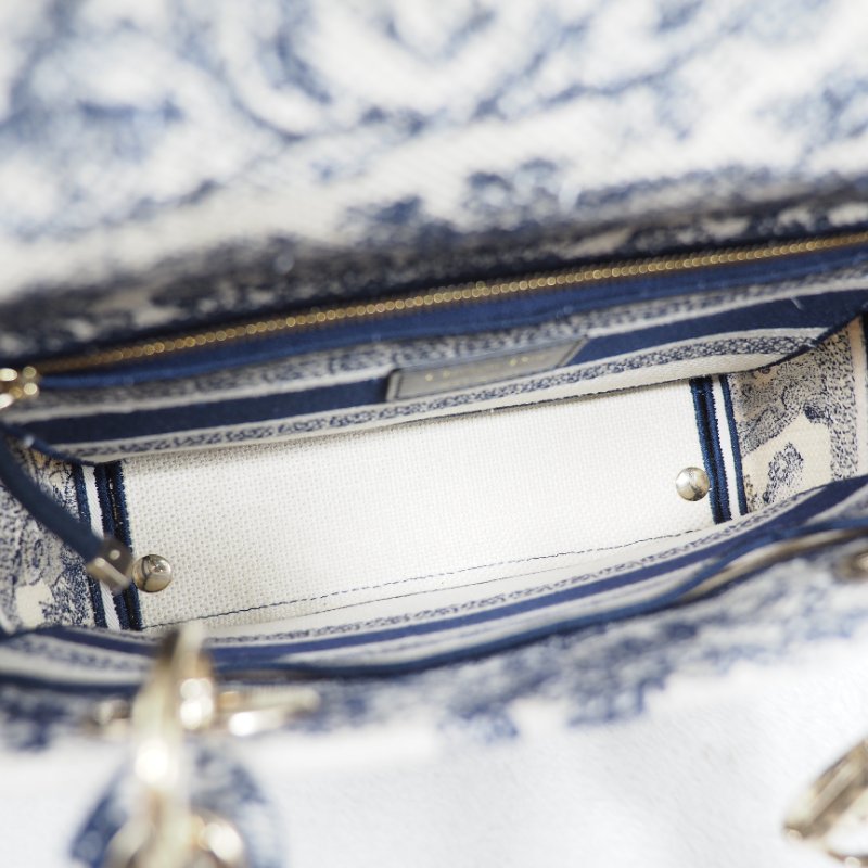 Dior Lady D-Lite Medium 迪奧戴妃包中號五格動物園刺繡款手提單肩包-18