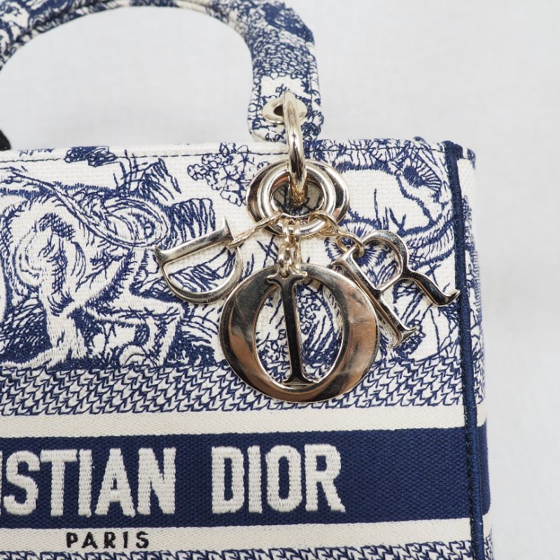 Dior Lady D-Lite Medium 迪奧戴妃包中號五格動物園刺繡款手提單肩包-21
