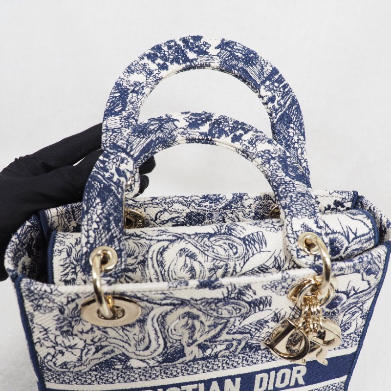 Dior Lady D-Lite Medium 迪奧戴妃包中號五格動物園刺繡款手提單肩包-22