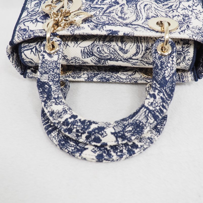 Dior Lady D-Lite Medium 迪奧戴妃包中號五格動物園刺繡款手提單肩包-24