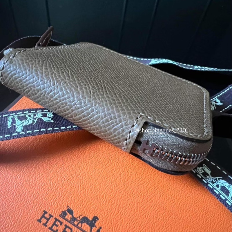 愛馬仕 Hermès 拉鏈零錢包 大象灰-1