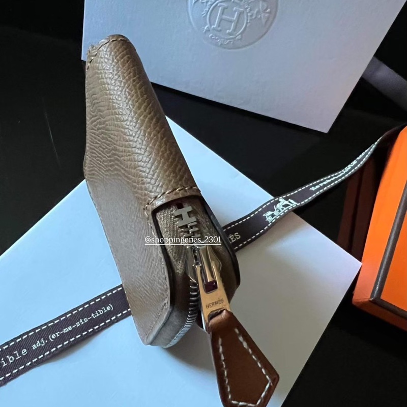 愛馬仕 Hermès 拉鏈零錢包 大象灰-2