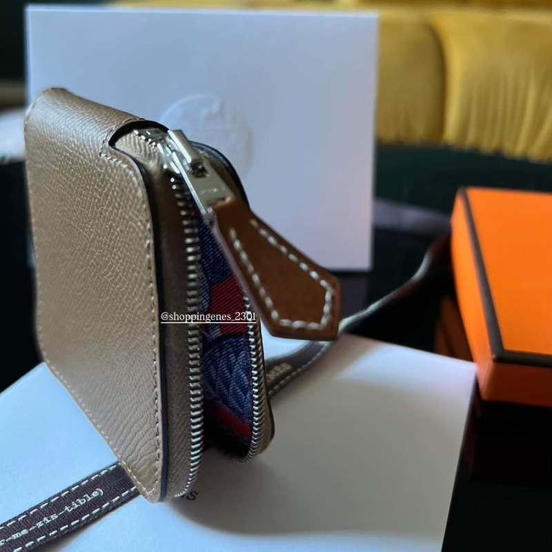 愛馬仕 Hermès 拉鏈零錢包 大象灰-4