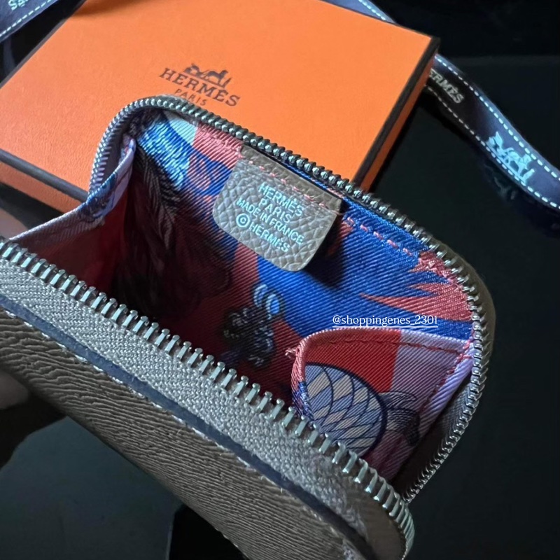 愛馬仕 Hermès 拉鏈零錢包 大象灰-6