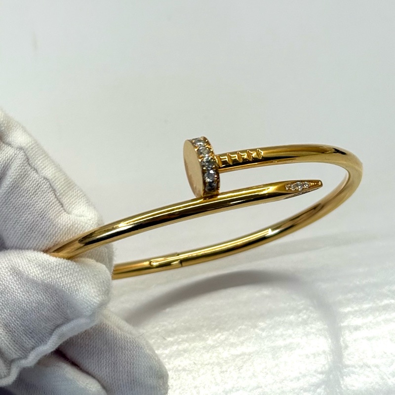 CARTIER 卡地亞  JUSTE UN CLOU 鑲鑽18K金手環-4