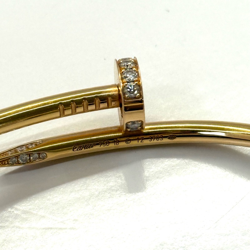 CARTIER 卡地亞  JUSTE UN CLOU 鑲鑽18K金手環-5