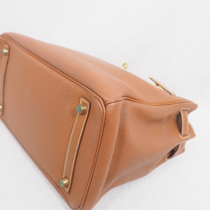 Hermes Birkin 30 Gold 愛馬仕鉑金包30金棕色金扣 Togo-10