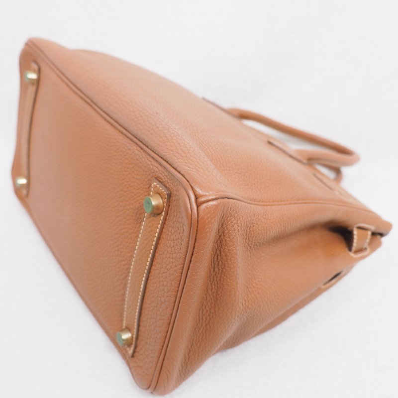 Hermes Birkin 30 Gold 愛馬仕鉑金包30金棕色金扣 Togo-13