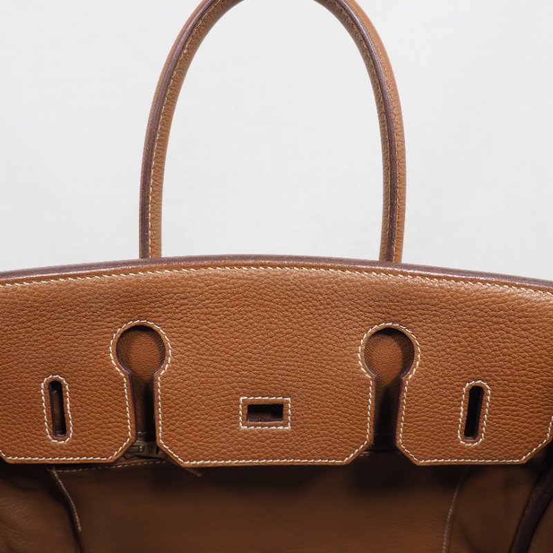 Hermes Birkin 30 Gold 愛馬仕鉑金包30金棕色金扣 Togo-14