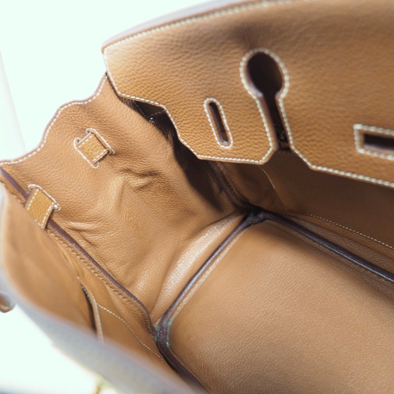 Hermes Birkin 30 Gold 愛馬仕鉑金包30金棕色金扣 Togo-17