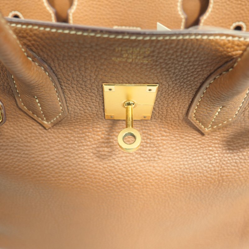 Hermes Birkin 30 Gold 愛馬仕鉑金包30金棕色金扣 Togo-23