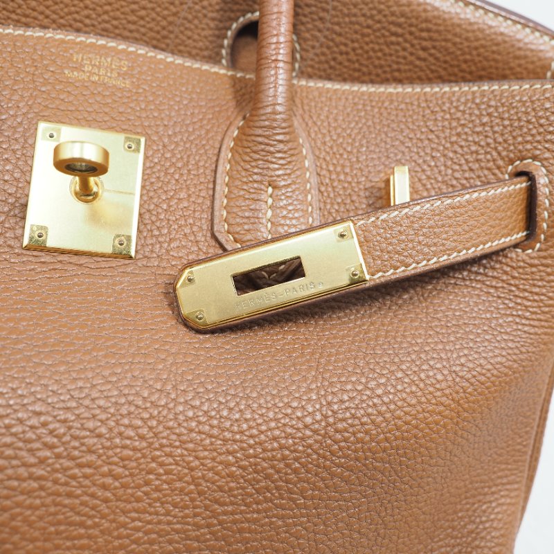 Hermes Birkin 30 Gold 愛馬仕鉑金包30金棕色金扣 Togo-24
