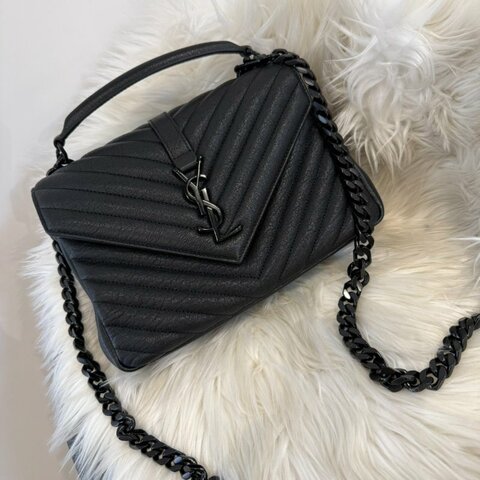 YSL 黑logo郵差包