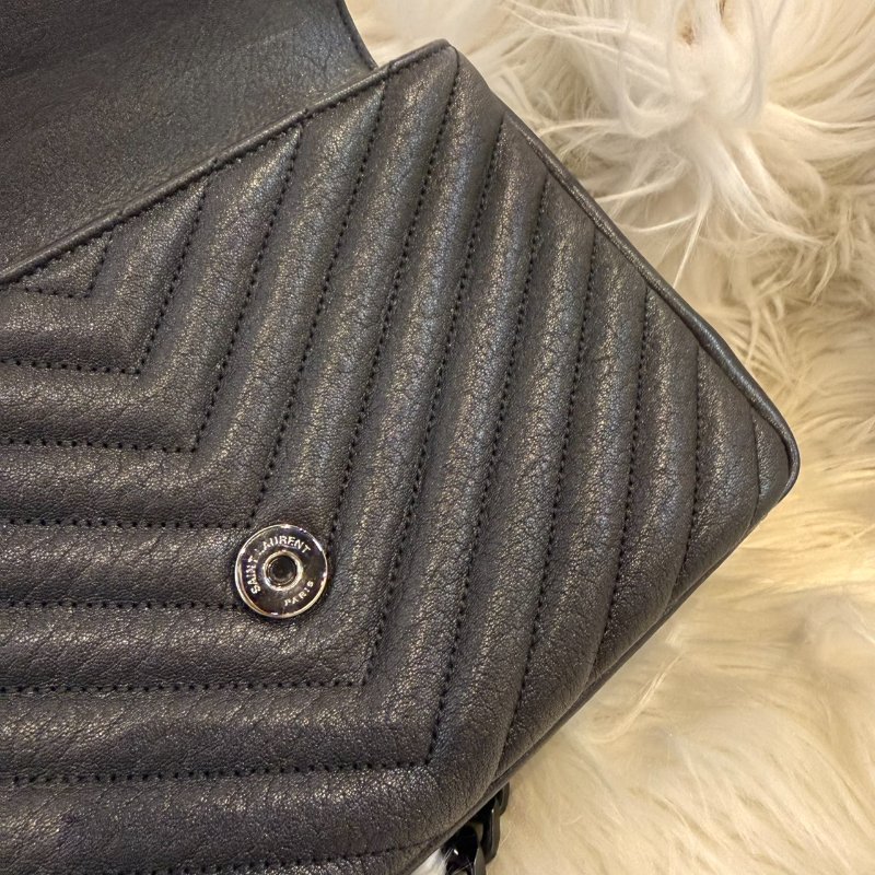 YSL 黑logo郵差包-3