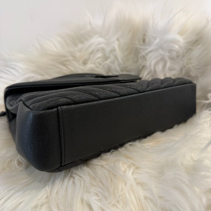 YSL 黑logo郵差包-7