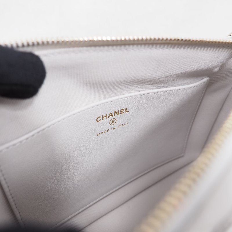 Chanel 25C Purse with chain 香奈兒淺灰色鏈條單肩包斜挎包相機包郵差包-17