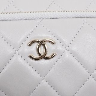 Chanel 25C Purse with chain 香奈兒淺灰色鏈條單肩包斜挎包相機包郵差包-23