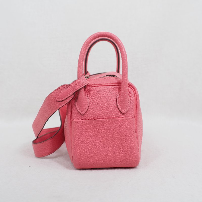 Hermes Mini Lindy 8W 愛馬仕唇膏粉杜鵑粉銀扣 一代 Z刻-8