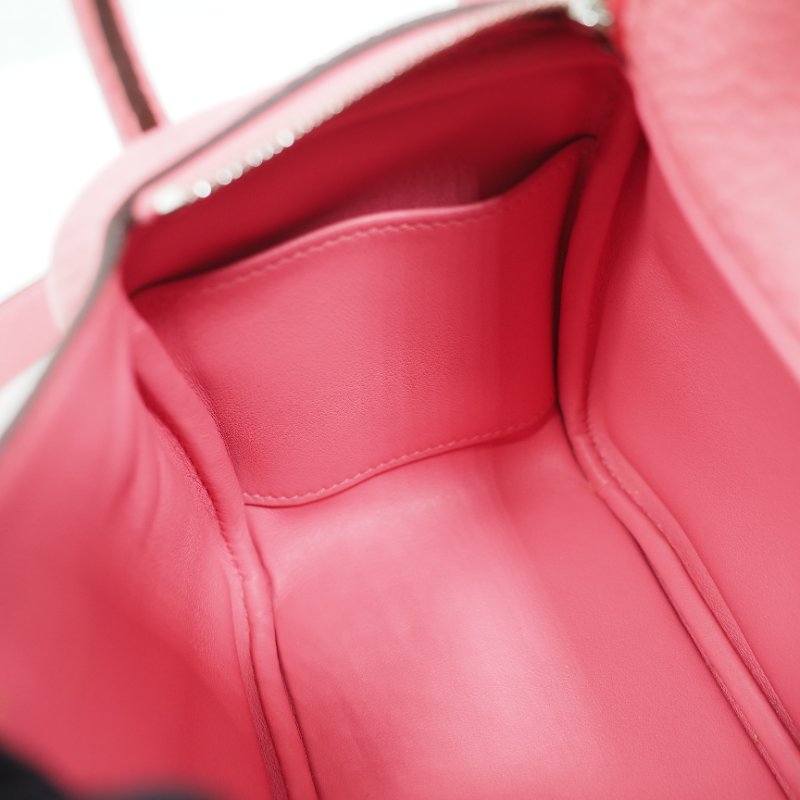 Hermes Mini Lindy 8W 愛馬仕唇膏粉杜鵑粉銀扣 一代 Z刻-19