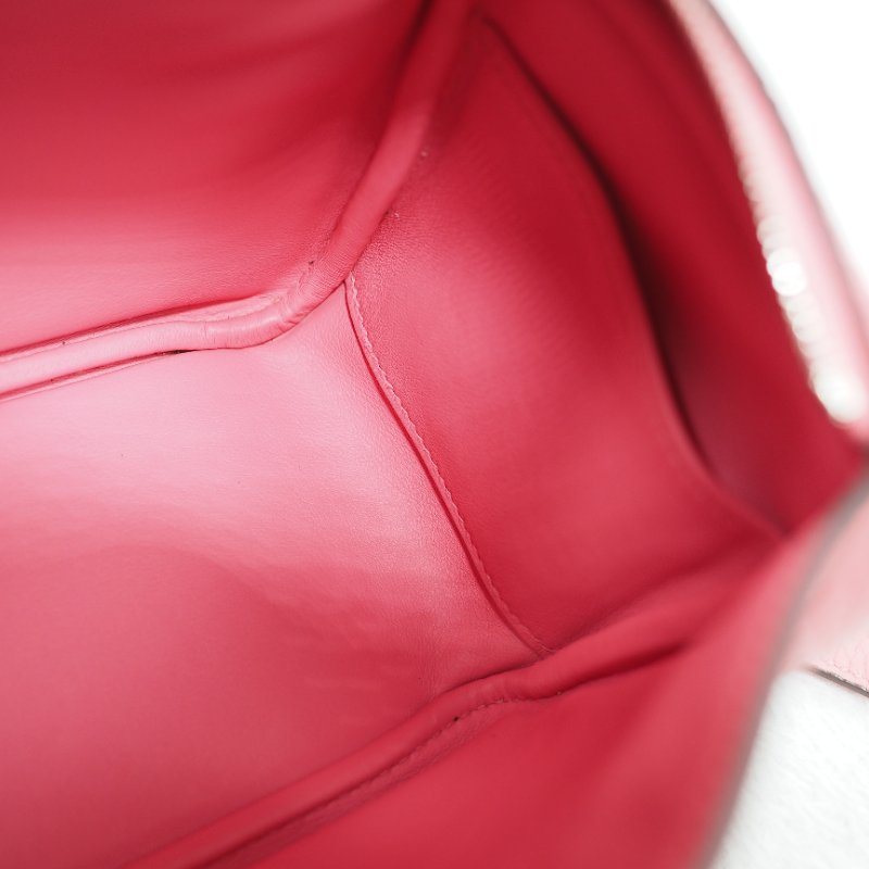 Hermes Mini Lindy 8W 愛馬仕唇膏粉杜鵑粉銀扣 一代 Z刻-20