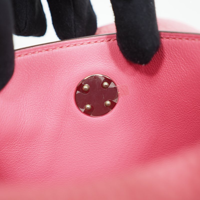 Hermes Mini Lindy 8W 愛馬仕唇膏粉杜鵑粉銀扣 一代 Z刻-21