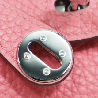 Hermes Mini Lindy 8W 愛馬仕唇膏粉杜鵑粉銀扣 一代 Z刻-33