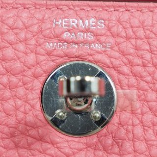 Hermes Mini Lindy 8W 愛馬仕唇膏粉杜鵑粉銀扣 一代 Z刻-34