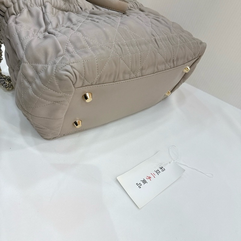 莉亞精品♡ Dior 灰色抓皺小牛皮兩用包 二手-5