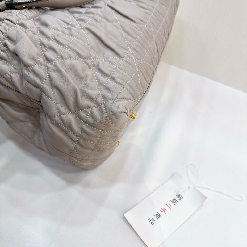 莉亞精品♡ Dior 灰色抓皺小牛皮兩用包 二手-8