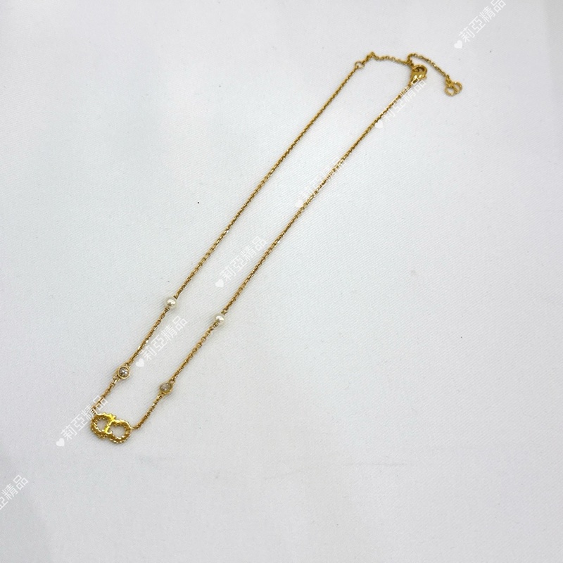 莉亞精品♡ Dior N1033 珍珠水鑽項鍊 二手-3